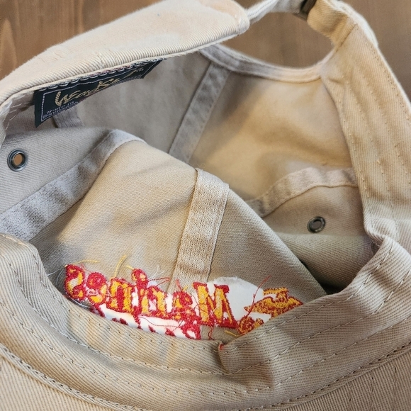 Vintage Marines Racing Hat Tan Adjustable Embroidered OSFA Hat Cap - Picture 10 of 11